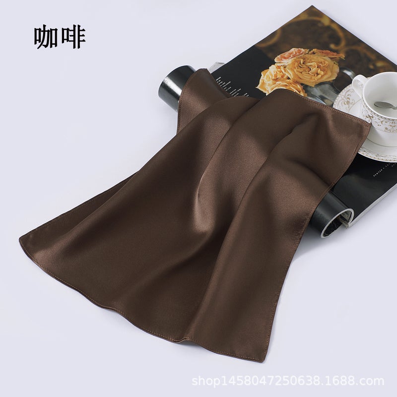 New 100% Silk Handkerchief Mulberry Silk Small Square Scarf Portable Multi-Color Small Silk Scarf Solid Color Pocket Scarf - Image 1