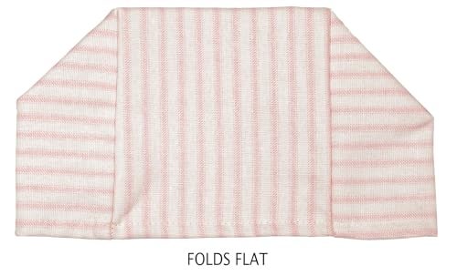 Decorative Things Tissue Box Cover Slipcover Holder, Slips Over Square Facial Tissues, Decorative Pink Stripe Fabric, Made in USA - Image 3