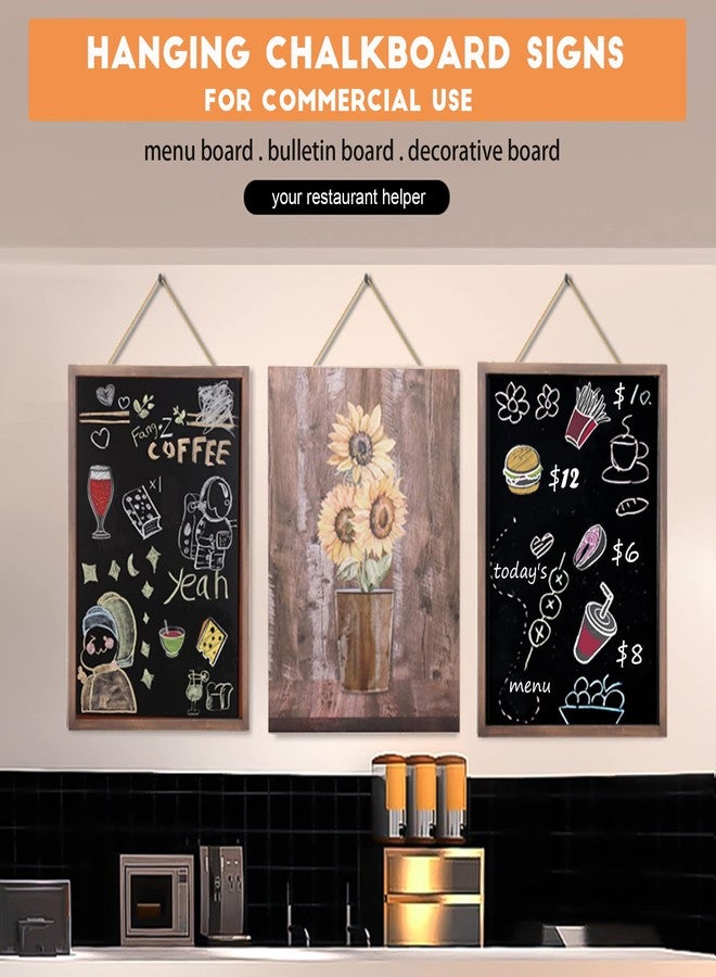 SELEAD 2-Pack Solid Wood Frame Chalkboard Signs with Dustless Chalk - 12"x16" Small Wall Hanging Chalk Board, Double-sided Message Menu Board + Rustic Sunflower Art Decor for Business, Home, Farmhouse - Image 4