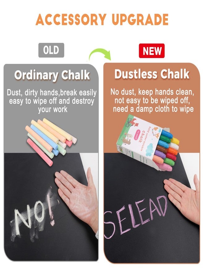 SELEAD 2-Pack Solid Wood Frame Chalkboard Signs with Dustless Chalk - 12"x16" Small Wall Hanging Chalk Board, Double-sided Message Menu Board + Rustic Sunflower Art Decor for Business, Home, Farmhouse - Image 3