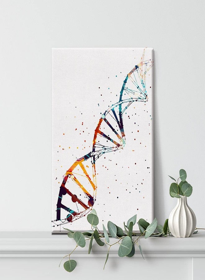 Nvhai Watercolor DNA Science Art Canvas Painting Abstract DNA Single Helix Prints Art for Home Living Room Wall Decor Framed Genetics Artwork Gifts(12x15 Inch) - Image 5