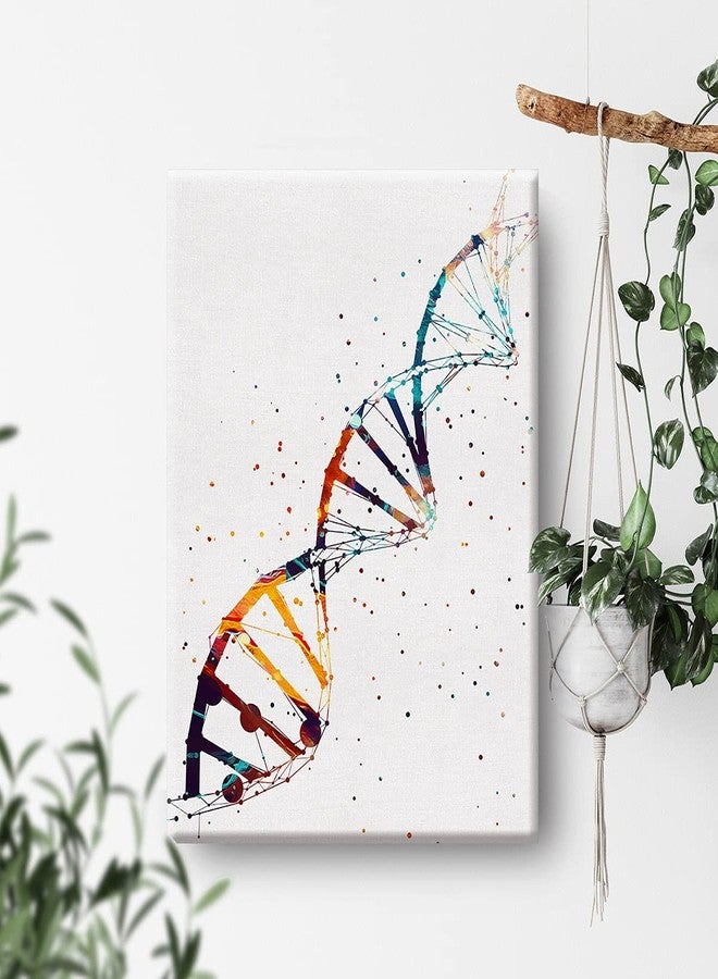 Nvhai Watercolor DNA Science Art Canvas Painting Abstract DNA Single Helix Prints Art for Home Living Room Wall Decor Framed Genetics Artwork Gifts(12x15 Inch) - Image 4