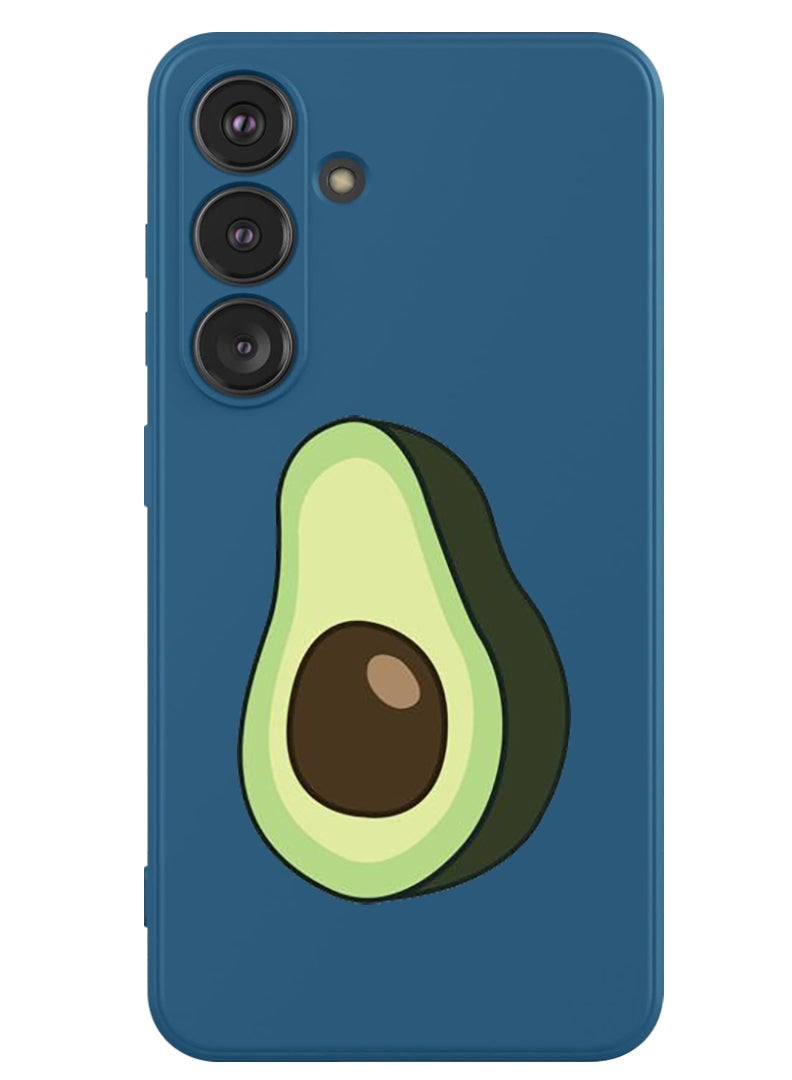 Theodor Protective Slim Fit Case Liquid Silicone Cover with Full Body Protection Anti-Scratch Shockproof Case For Samsung Galaxy S24 Plus (Blue) - Avacado - Image 1