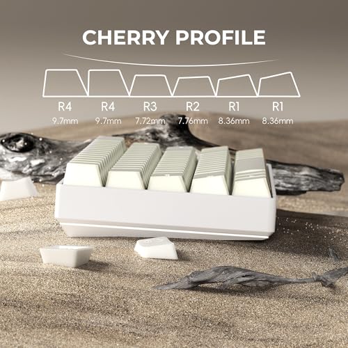 GMKWTL XVX White Jade Keycaps, Double Shot PBT Keycap Set with Cherry Profile, 121-Keys Translucent Keyboard Keycaps Compatibility with ANSI Layout MX Switches Mechanical Keyboard - Image 4