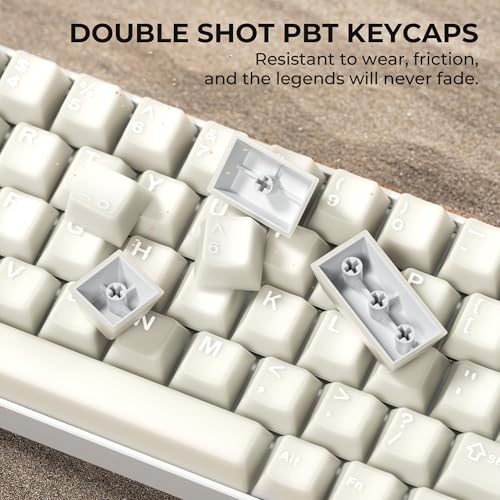 GMKWTL XVX White Jade Keycaps, Double Shot PBT Keycap Set with Cherry Profile, 121-Keys Translucent Keyboard Keycaps Compatibility with ANSI Layout MX Switches Mechanical Keyboard - Image 3