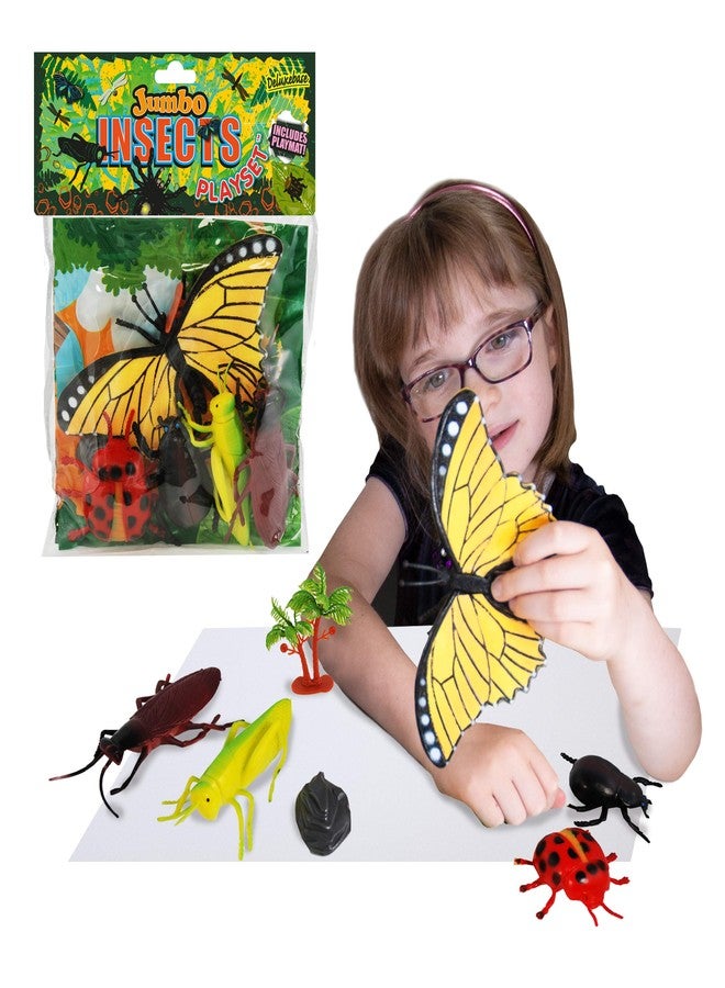 Deluxebase Jumbo Playset - Insects & Butterflies Figurines from 9-Piece Large Animal Figurine Toy Set Including Butterflies, Bees and Bugs. Great Kids Toys, Gifts and Party Favors. - Image 1
