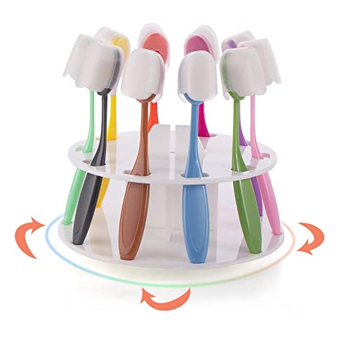 Yoseng 10 pcs Rainbow 4 Ink Blending Brushes for Card Making,Craft Broad Application Assortment Paper Crafter（with dust Cover and Rotating Brush Holder） - Image 1