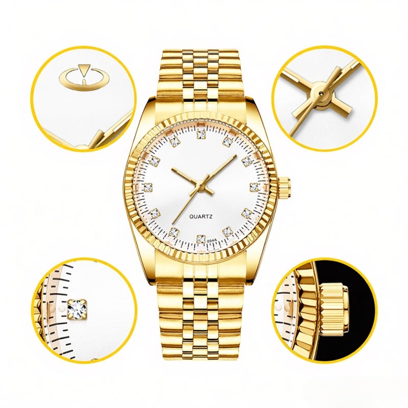 Chenxi Quartz Watch: 3ATM Waterproof, Luminous Pointer - Stainless Steel Comfortable Band, Mineral Glass Dial for Daily Business Wear - Image 2