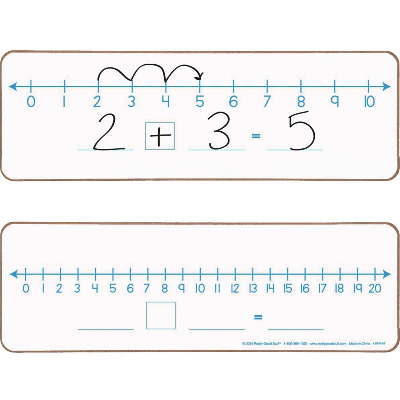 Really Good Stuff Number Line Dry Erase Boards â€“ Two-Sided Boards Feature 0-10 Number Line On One Side, 0-20 On The Other, Write and Wipe, 12â€x4â€ (Set of 6), Number Line for Students - Image 1