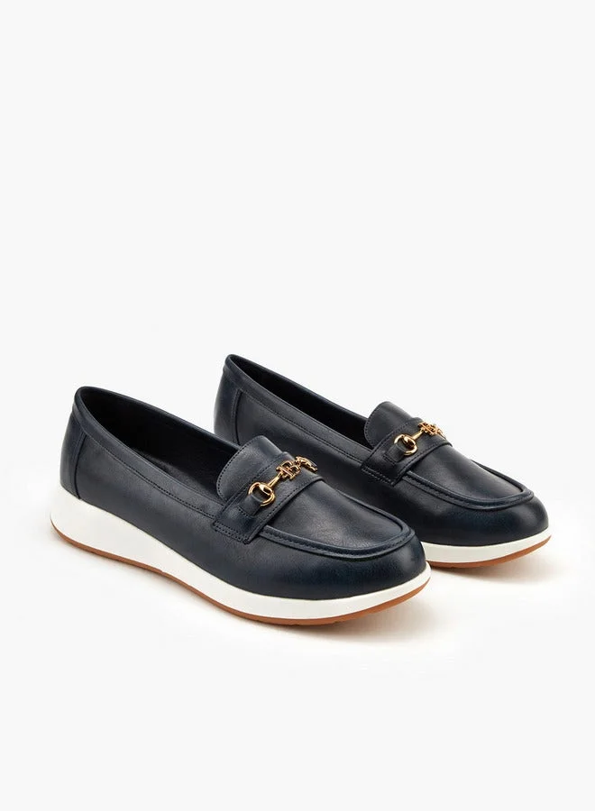 Flora Bella By Shoexpress Metal Accent Slip-On Loafers