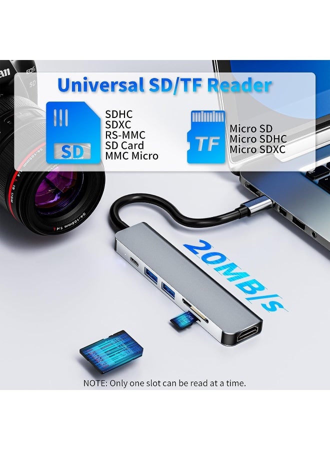 Beauenty TYPE-C to HDMI TV 7 in 1 USB C Hub, 100W PD Charging, 3x USB Ports (2.0  3.0), SD/TF Card Reader - for MacBook Pro/Air, Laptops and Type-C Devices - Image 5