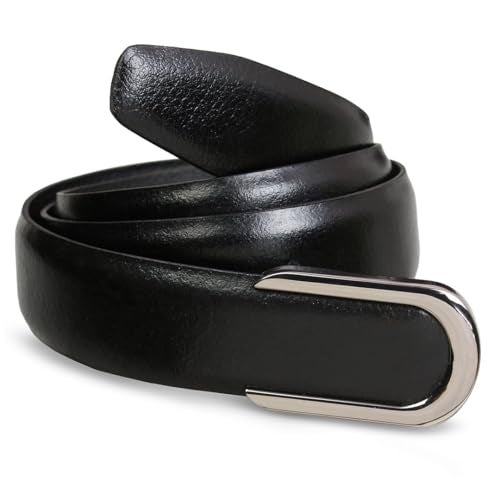 Peluche Pioneer Black Genuine Damasche Leather Profile Belt For Men (Waist Size: 32) - Image 1