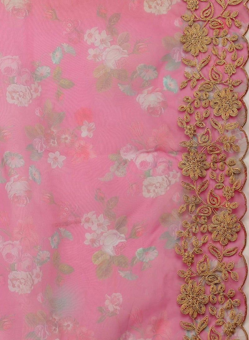 ISHIN Women'S Yellow Polyester Blend Self Design Full Length Palazzo Kurta Set - Image 5