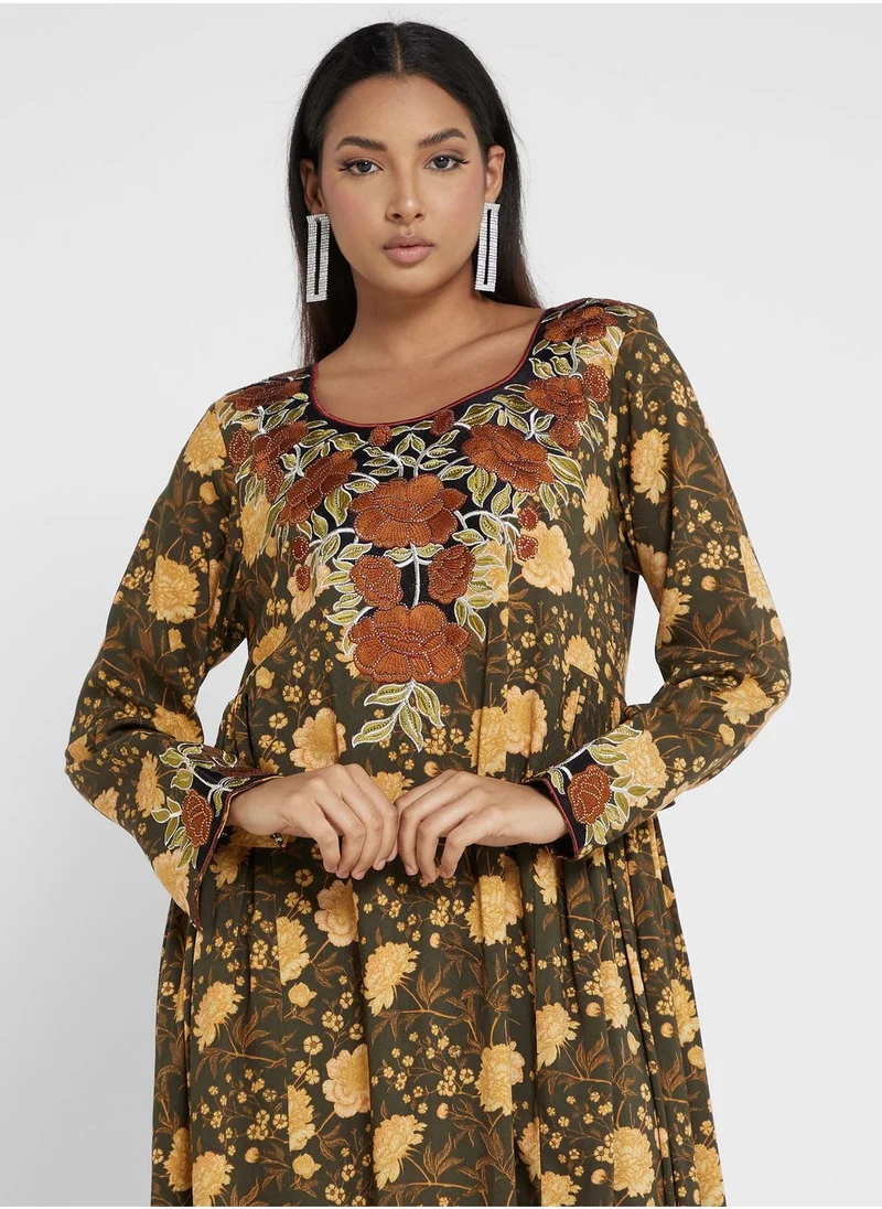 KASHKHA All Over Printed Jalabiya