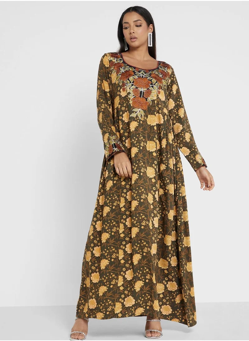 KASHKHA All Over Printed Jalabiya