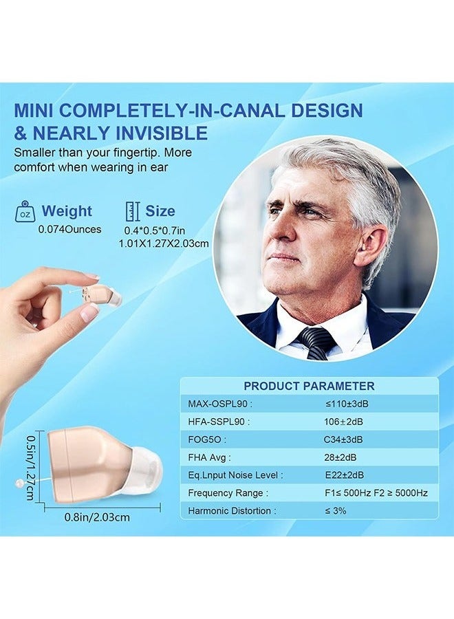 Gonice Hearing Aids, Invisible Magnetic Assistive Listening Devices, Contact Charging Box with LED Power Display (Black)  - Image 2