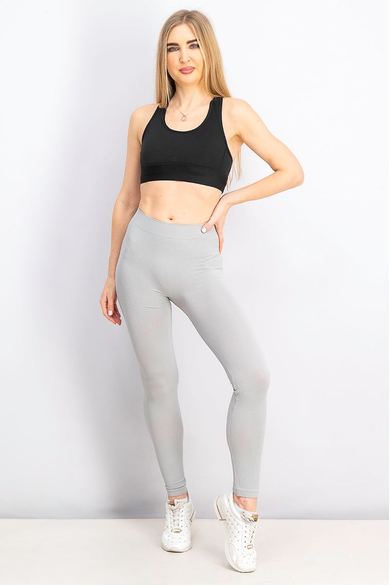 Tchibo ليجنز نسائية سادة، رمادي - Image 3