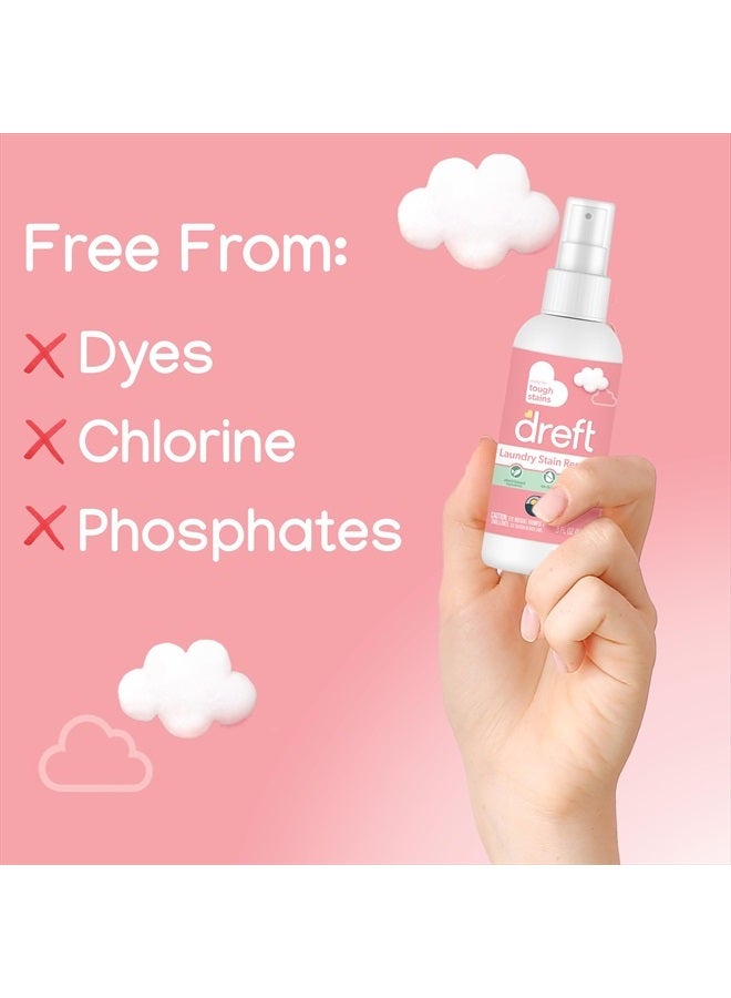 Dreft مزيل بقع ملابس الأطفال، خالي من العطور ومضاد للحساسية، بخاخ مزيل بقع الأطفال بحجم السفر، 24 أونصة سائلة (عبوة من 2 + قلم مزيل بقع) - Image 2
