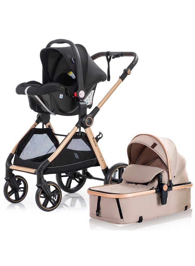 TEKNUM نظام السفر TEKNUM مع عربة أطفال 3 في 1، محول ومقعد سيارة للأطفال - بيج - Image 2