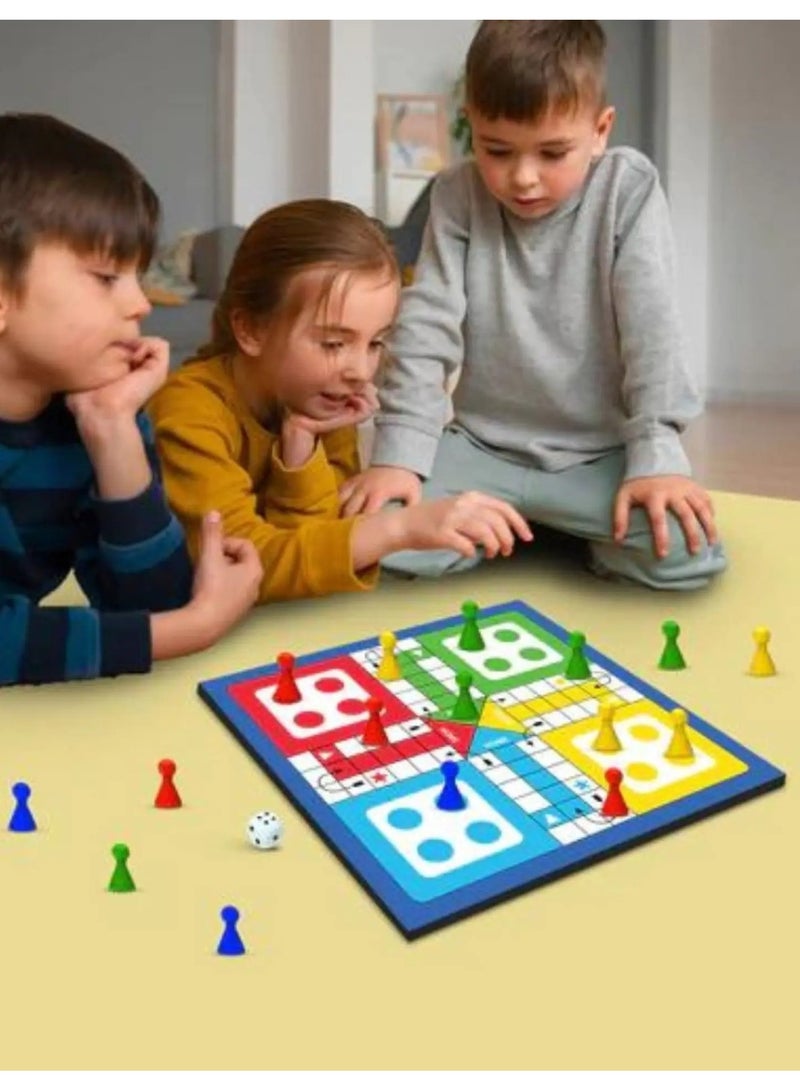 2-In-1 Snakes And Ladder Cum Ludo Plastic Foldable Colourful Board Games - Image 2