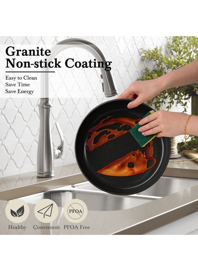 Caannasweis Detachable Nonstick Cookware Set - Stackable Induction Pots and Pans With Removable Handles, Dishwasher Safe - For RV Camping, Oven and Stovetop Use, 16 Pieces - Image 3