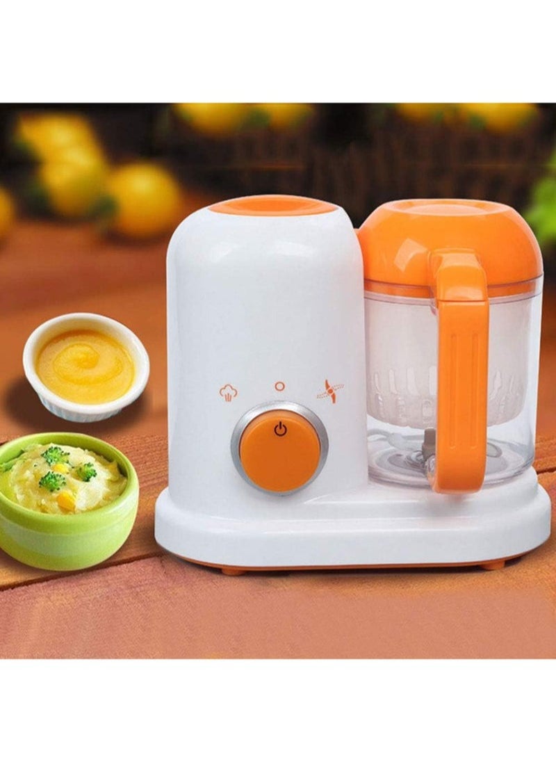Enjoylifeme BPA Lead Phthalate-Free Shatterproof Baby Food Steamer Blender, Orange/White  - Image 1