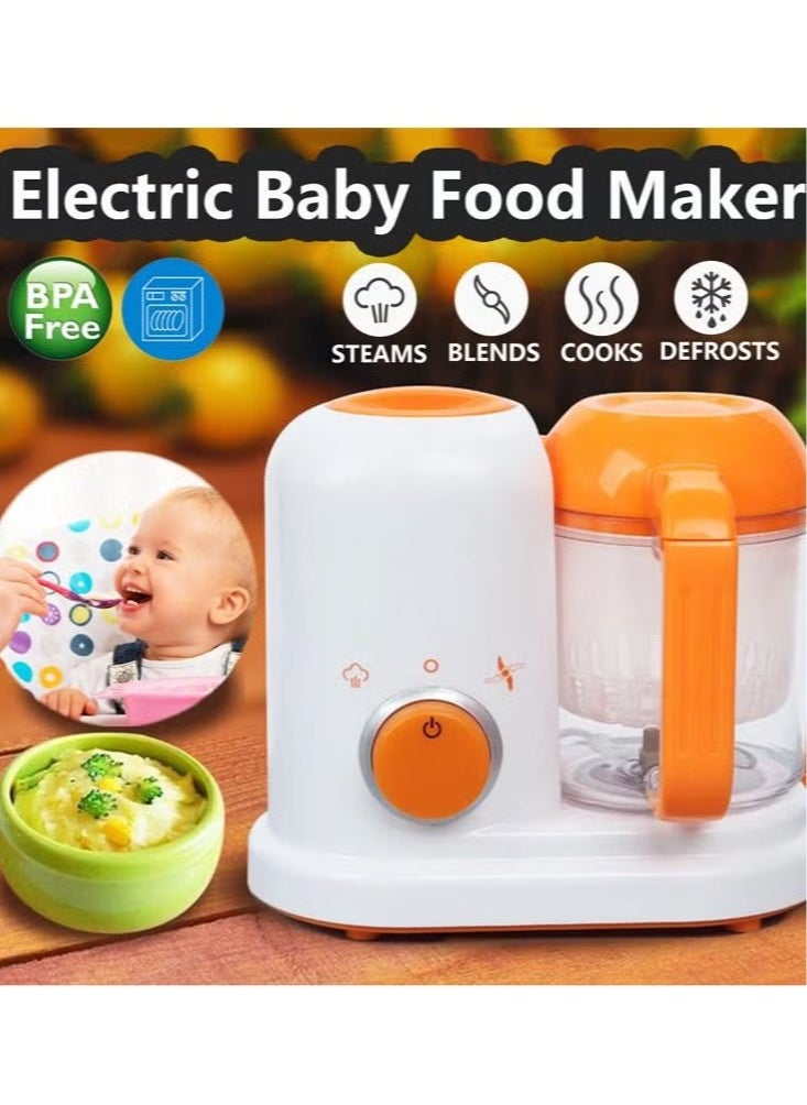 Enjoylifeme BPA Lead Phthalate-Free Shatterproof Baby Food Steamer Blender, Orange/White  - Image 5