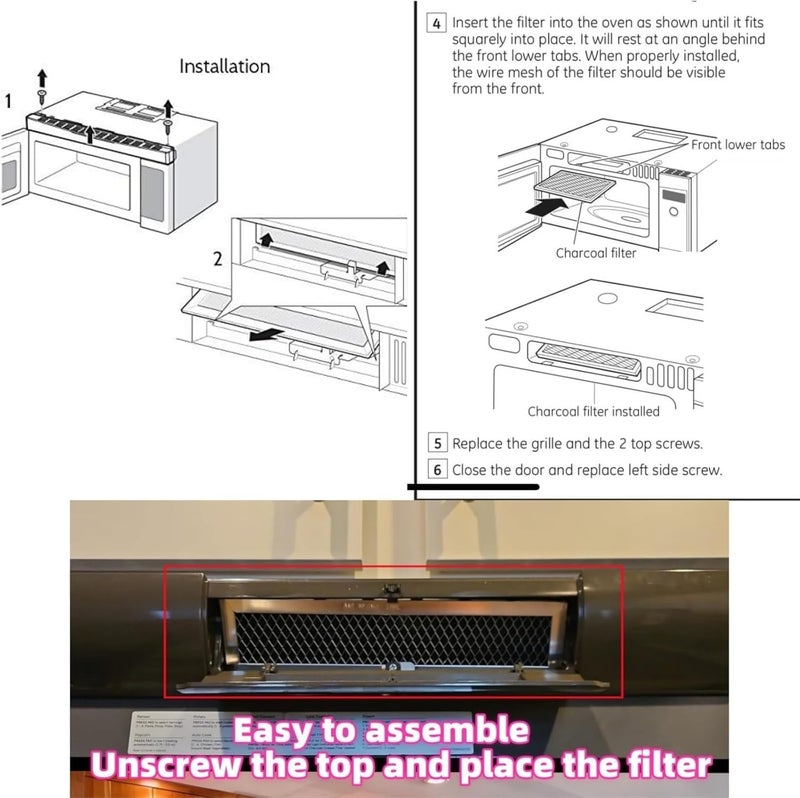 cdipkif 2 charcoal filter with aluminum frame for Frigidaire FRPAMRAF Replacement Air Microwave Filter Replacement FFMV152,FGMV153,FFMV154,FGMV155,FMV157,FFMV162, FFMV163, FFMV164,FFMV174,FGMV175, FGMV176 - Image 4