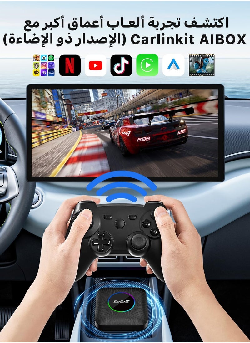 2024 CarlinKit CarPlay AI Box Android 13.0 QCM6225 8-Core Android Auto Wireless CarPlay Adapter 2.4+5GGPS 128G FOTA Upgrade
