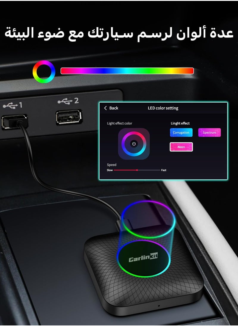 2024 CarlinKit CarPlay AI Box Android 13.0 QCM6225 8-Core Android Auto Wireless CarPlay Adapter 2.4+5GGPS 128G FOTA Upgrade
