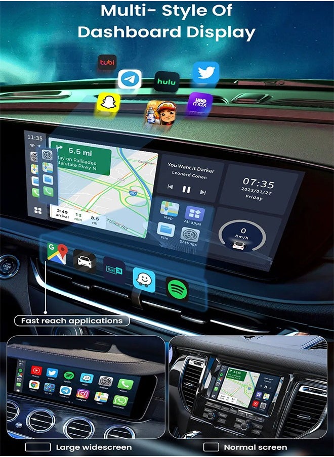 2024 CarlinKit CarPlay AI Box Android 13.0 QCM6225 8-Core Android Auto Wireless CarPlay Adapter 2.4+5GGPS 128G FOTA Upgrade