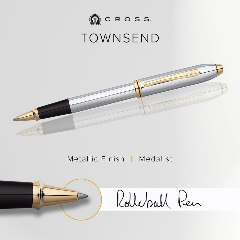 Cross Townsend Medalist Refillable Rollerball Pen, 23 Carat Gold-Plated Appointments, Includes Luxury Gift Box - Image 2