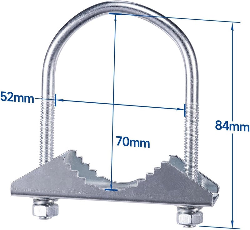 Bingfu Antenna Mount Fixed Bracket U-Bolt Clamp Anti-Corrosion (2 PCS) for Outdoor LoRa Antenna Helium Miner Antenna WiFi Antenna, 4G LTE Antenna, Ham Radio Antenna, TV Antenna Flexible sizing options - Image 3
