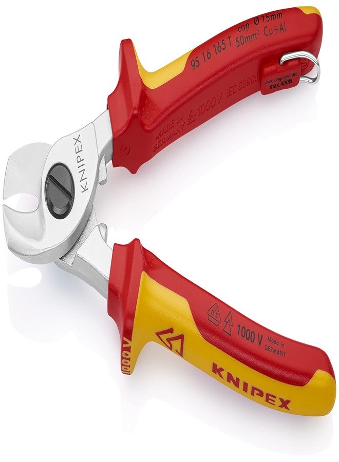 KNIPEX Tools 95 16 165 T Cable Shears-1000V Insulated, Tethered Attachment, 6-1/2" - Image 4