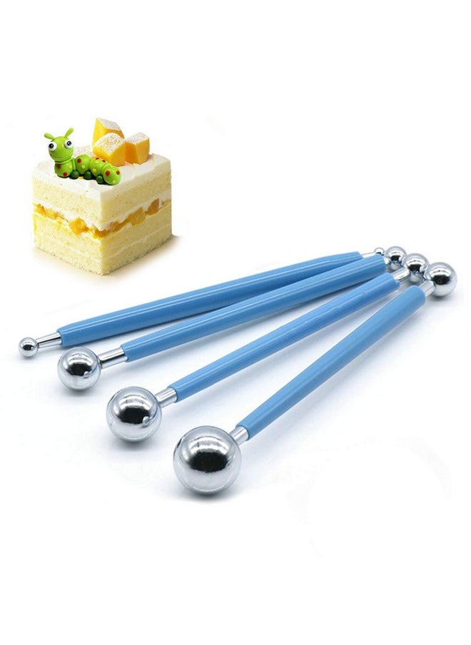 SteelFever - Fondant Cake Pan Flower Decorating Clay Flower Sugar Craft Ball Model Diy Tool (Small (4Pcs)) - Image 1