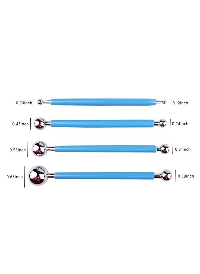 SteelFever - Fondant Cake Pan Flower Decorating Clay Flower Sugar Craft Ball Model Diy Tool (Small (4Pcs)) - Image 1