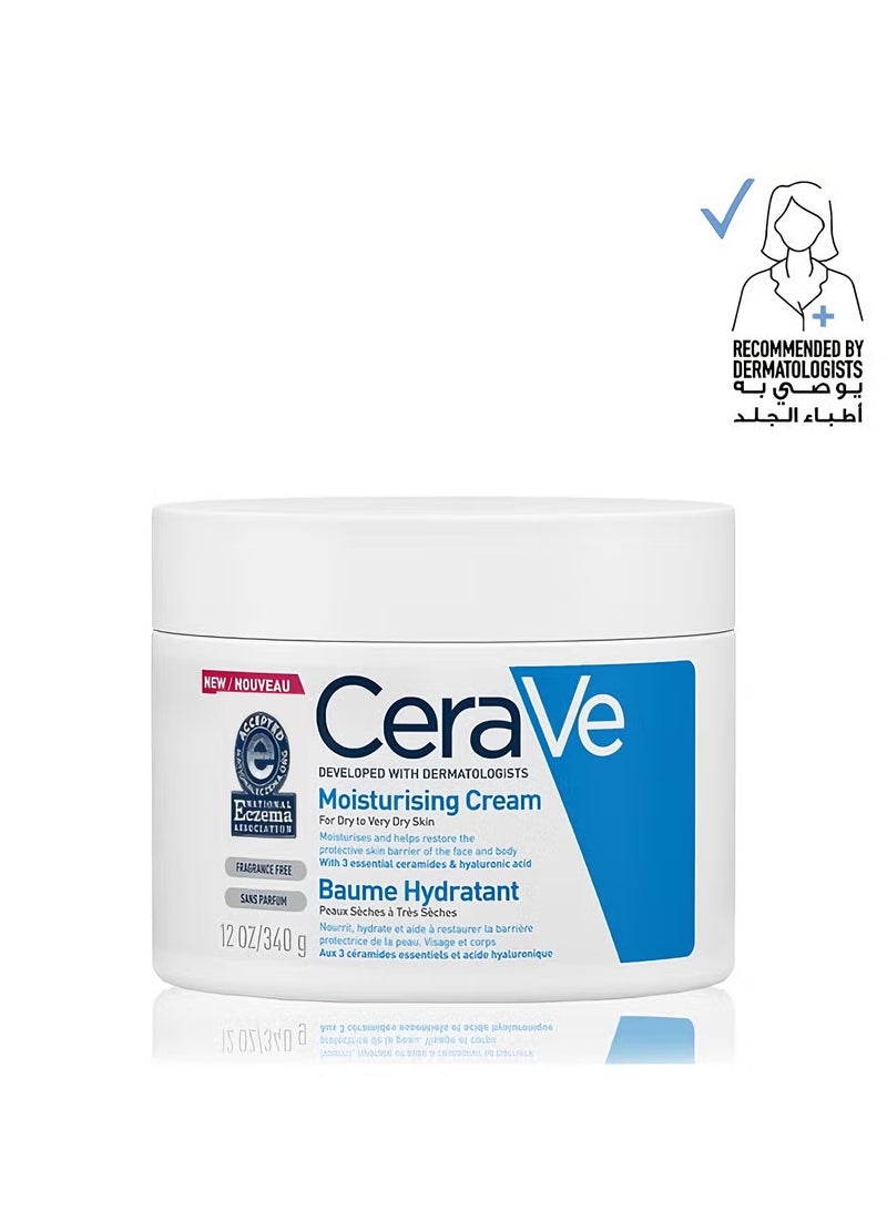Beauty And Graces CeraVe Moisturizing Cream For Dry Skin With Hyaluronic Acid - 340grams - Image 1