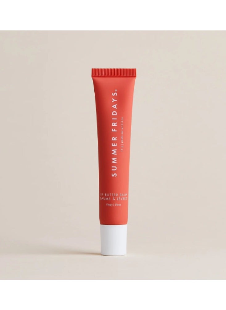 SUMMER FRIDAYS SUMMER FRIDAYS Lip Butter Balm - Hydrating & Shiny Lip Treatment, Poppy 15g  - Image 1