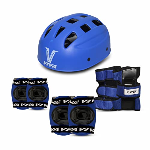 Viva Protective Set Protective Set (Knee/Elbow/Wrist Guard) Multi Purpose Safety Kit for Skateboarding, Roller Skating, Inline Skating, Cycling and Other Sports (Senior,Blue) - Image 1