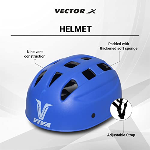 Viva Protective Set Protective Set (Knee/Elbow/Wrist Guard) Multi Purpose Safety Kit for Skateboarding, Roller Skating, Inline Skating, Cycling and Other Sports (Senior,Blue) - Image 2