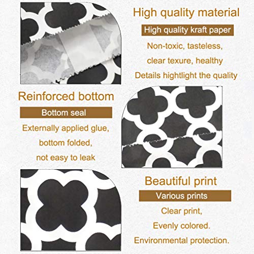 KEYYOOMY 100 Pcs Black Candy Buffet Bags - Small Polka Dot Paper Treat Bags for Wedding & Birthday Party (5 x 7 inch) - Image 3