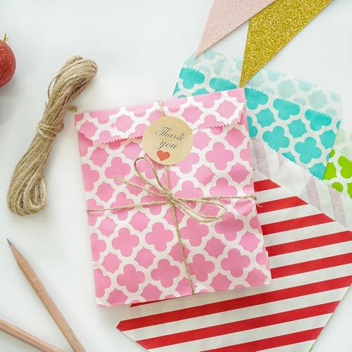 KEYYOOMY 100 Pcs Black Candy Buffet Bags - Small Polka Dot Paper Treat Bags for Wedding & Birthday Party (5 x 7 inch) - Image 5