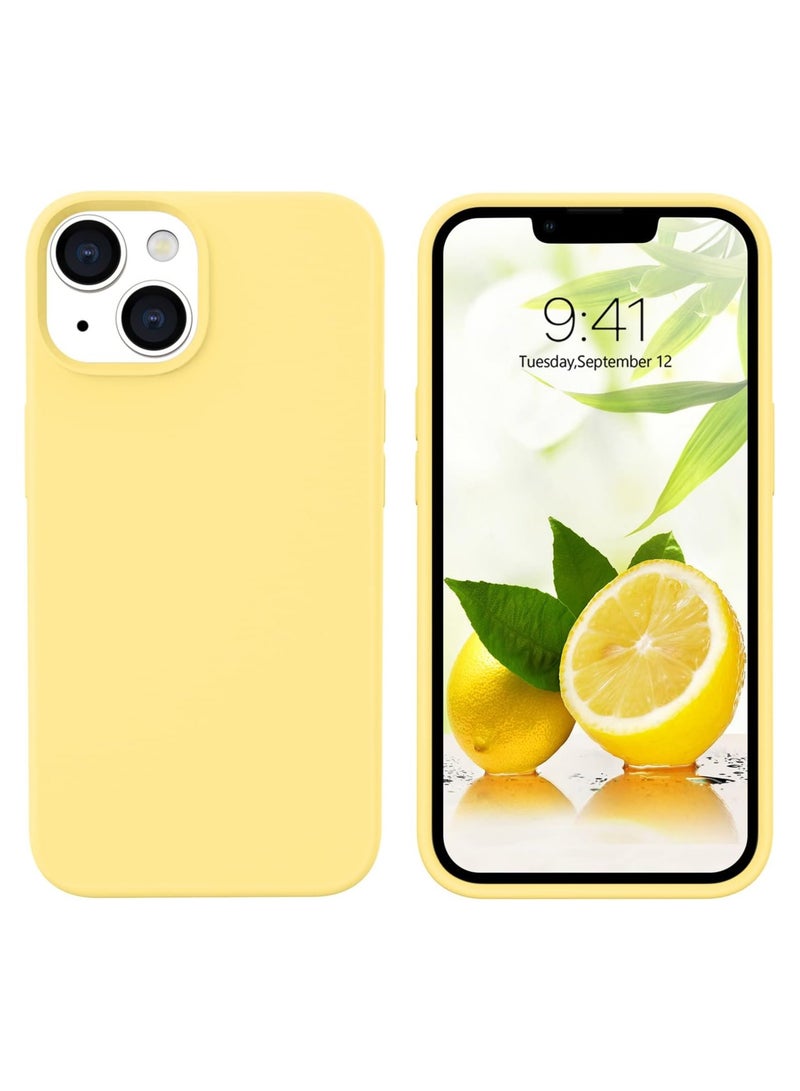 ACLIX Silicone Case Compatible with iPhone 13, Slim Liquid Silicone, Layers of Soft Gel Rubber Shockproof, Protective Phone Case Cover with TPU Lining (Yellow) - Image 1