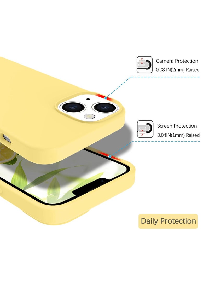 ACLIX Silicone Case Compatible with iPhone 13, Slim Liquid Silicone, Layers of Soft Gel Rubber Shockproof, Protective Phone Case Cover with TPU Lining (Yellow) - Image 3