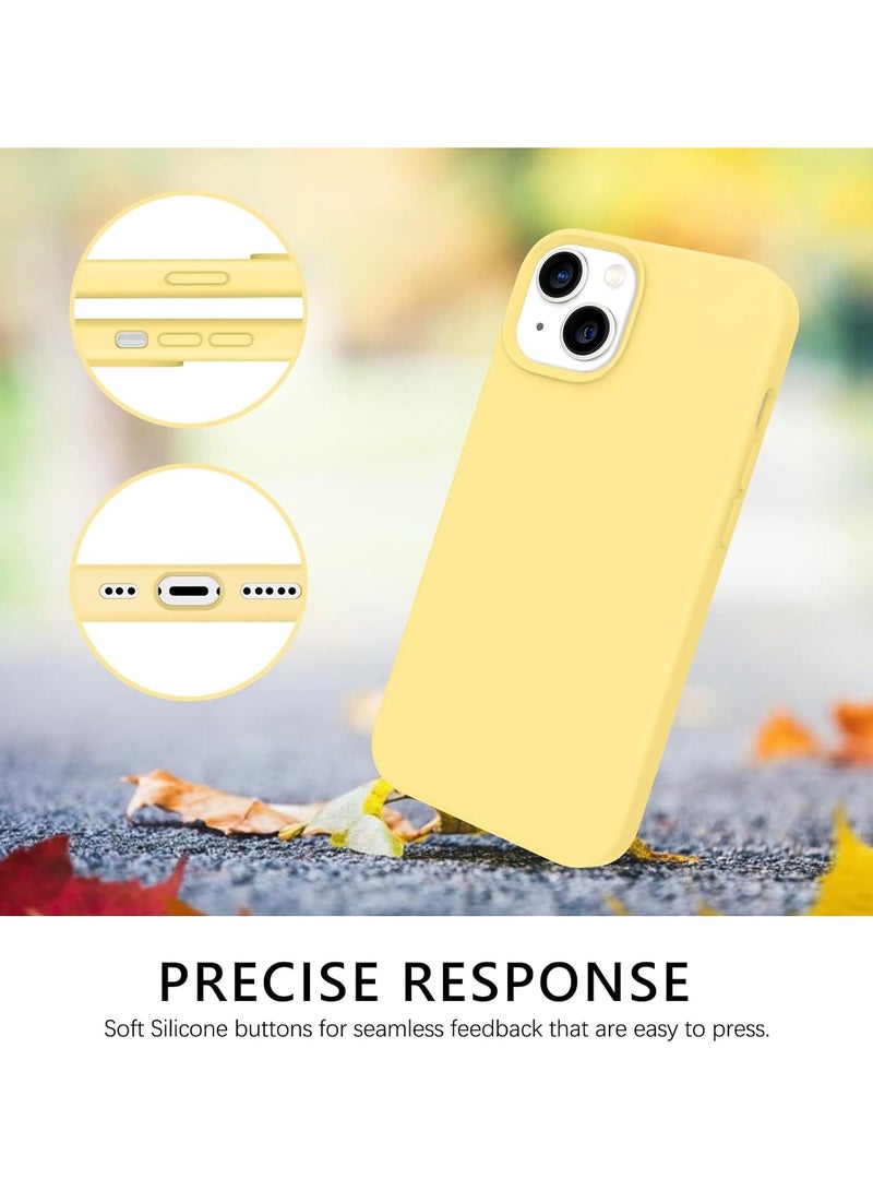 ACLIX Silicone Case Compatible with iPhone 13, Slim Liquid Silicone, Layers of Soft Gel Rubber Shockproof, Protective Phone Case Cover with TPU Lining (Yellow) - Image 5