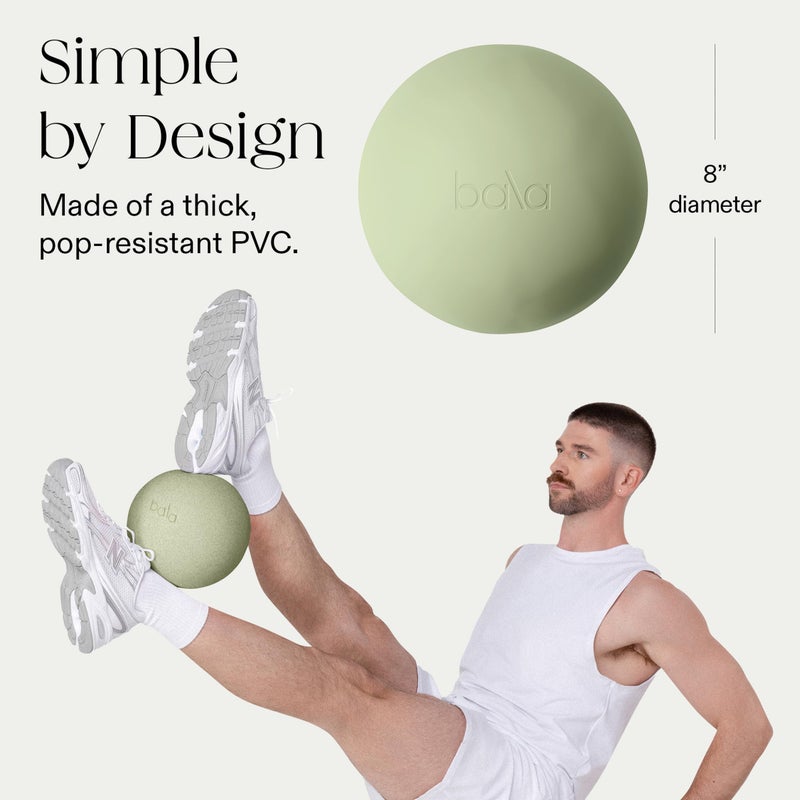 Bala Pilates Ball, Non-Weighted Exercise Ball - Small 8" Yoga Ball for Barre, Stretching, Strength & Core Training - Workout Accessory with Mini Pump for Home Gym & Fitness Routines - 100% PVC - Image 5