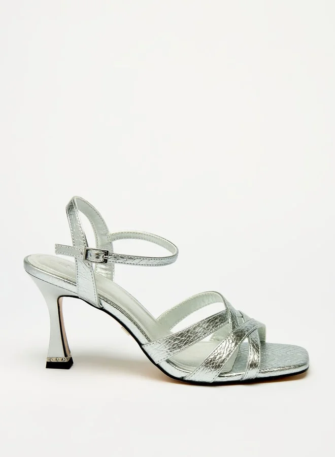 Celeste Women's Solid Sandals with Stiletto Heels and Buckle Closure