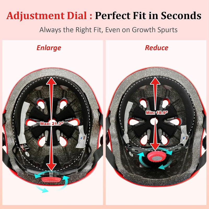 KAMUGO Kids Adjustable Helmet, Suitable for Toddler Kids Ages 2-14 Boys Girls, Multi-Sport Safety Cycling Skating Scooter Helmet - Image 4