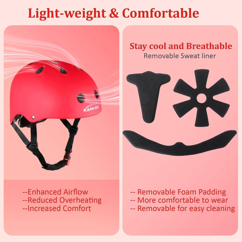 KAMUGO Kids Adjustable Helmet, Suitable for Toddler Kids Ages 2-14 Boys Girls, Multi-Sport Safety Cycling Skating Scooter Helmet - Image 3