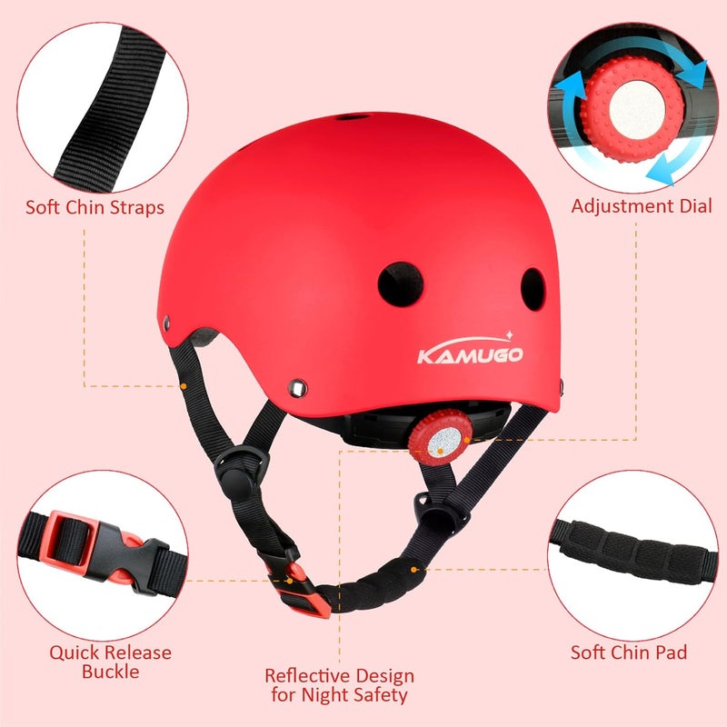 KAMUGO Kids Adjustable Helmet, Suitable for Toddler Kids Ages 2-14 Boys Girls, Multi-Sport Safety Cycling Skating Scooter Helmet - Image 2